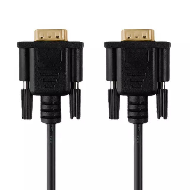 RS232 DB9 9 Pin Kabel Serial Male To Male Transmisi Data Video Gold Plate