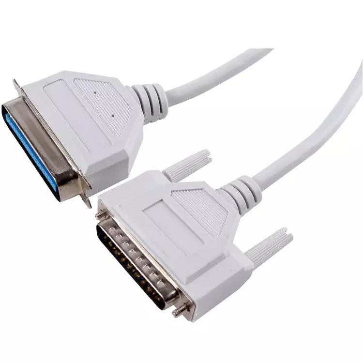 PVC Tembaga Murni VGA Male To Female Kabel Printer 36P Male To Db 25P