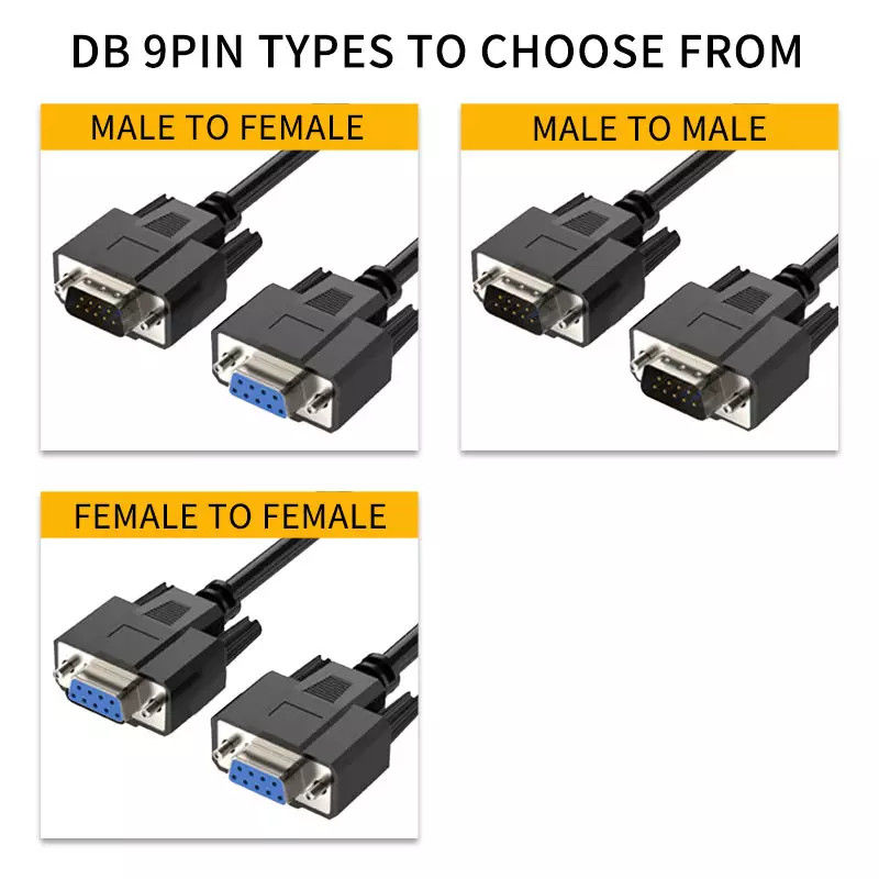 9 Inti 15 Inti 25 Inti 9 Pin Null Kabel Modem Kabel Printer RS232