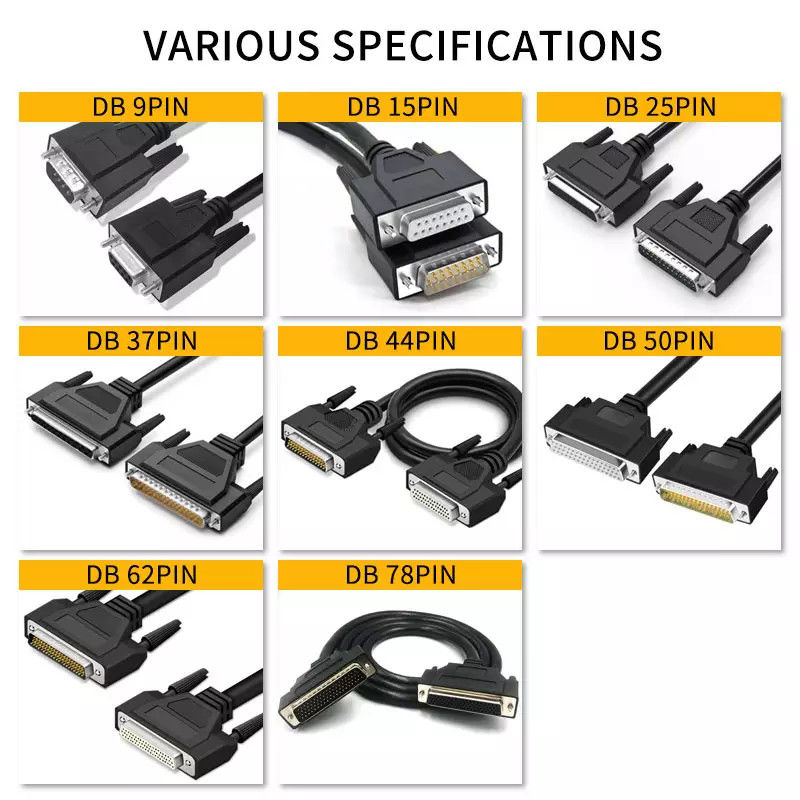 37 Pin D-Sub DB37 Male To Male Kabel Komunikasi 3ft 6ft 10ft 25ft