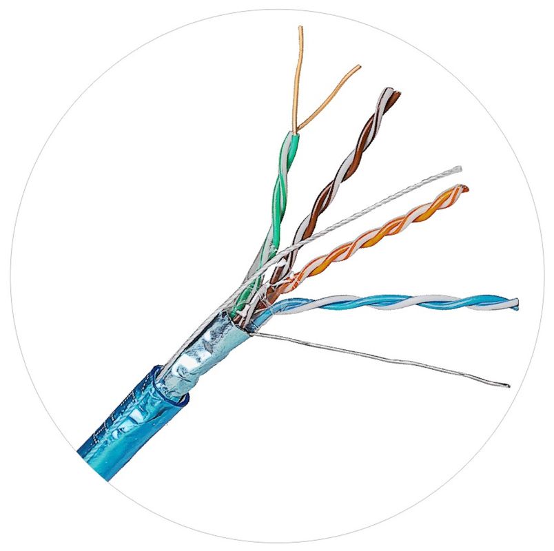UTP FTP Busa Padat PE Jaringan Kabel Patch Kabel Cat 5 Lan 100ft