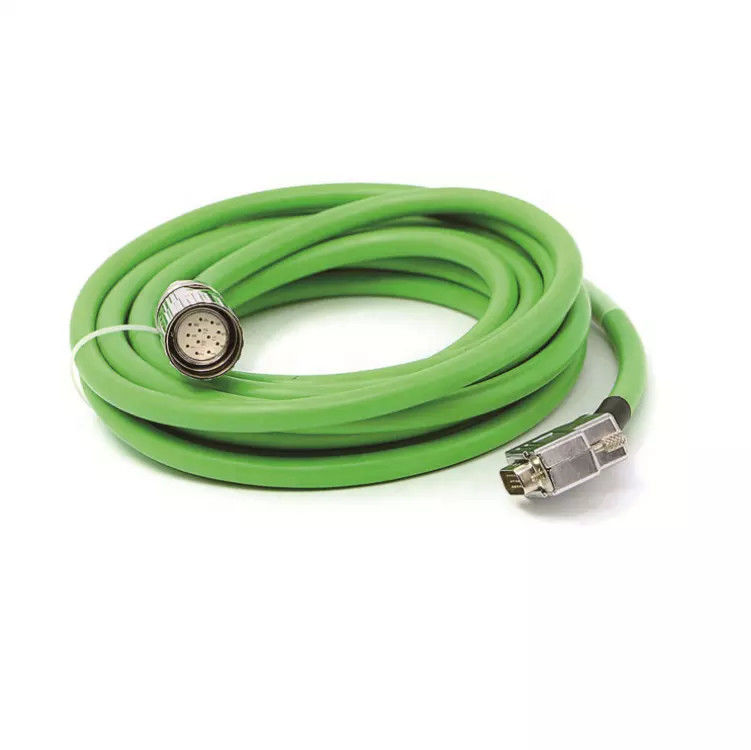 Kabel Encoder IP67 M23 19 Pin Untuk Servo Motor Berlapis Nikel Kuningan