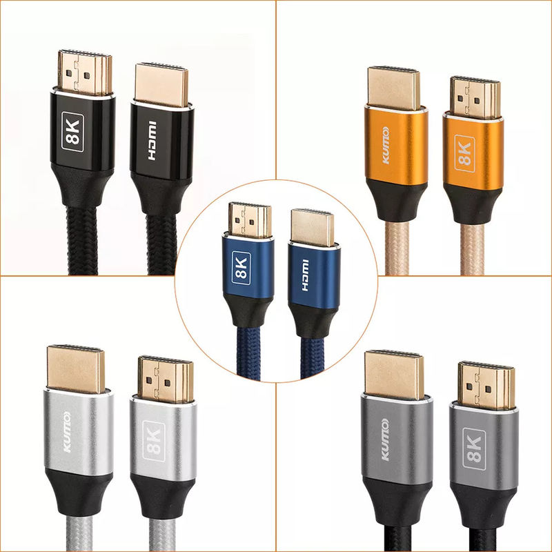Tes TDR HDR 48gbps Kabel HDMI 4k Berlapis Emas 120Hz Mendukung Ethernet 3D 4K HDTV