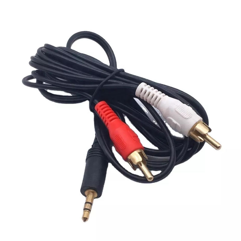 Tembaga RCA Ke 3,5 MM Jack Kabel Audio Video Untuk TV DVD RCA