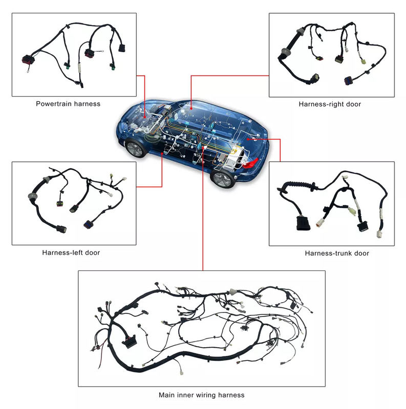 PVC 50 Cores TE Molex Truck Automotive Wire Harness Berlapis Perak