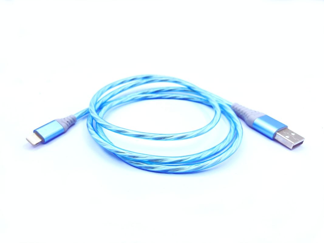 Kabel Pengisi Daya Cepat 3 IN 1 Tipe C 3A LED Warna-warni Kabel Pengisi Daya USB Kabel Berkedip Petir