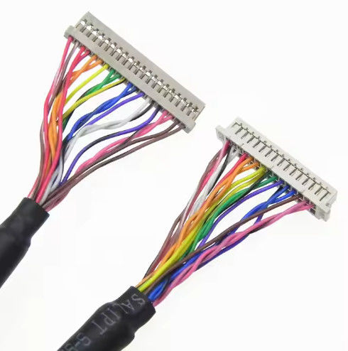 DF13-30DS-1.25C ke DF14-20S-1.25C Custom Lvds Kabel Majelis untuk LCD Panel 20pin 30pin 40pin 50pin 60pin