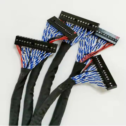 100% Tes 1.25mm 2.0mm Pitch 20 30 40 Pin Konektor LVDS Shielded Wire LCD Display Kabel Majelis