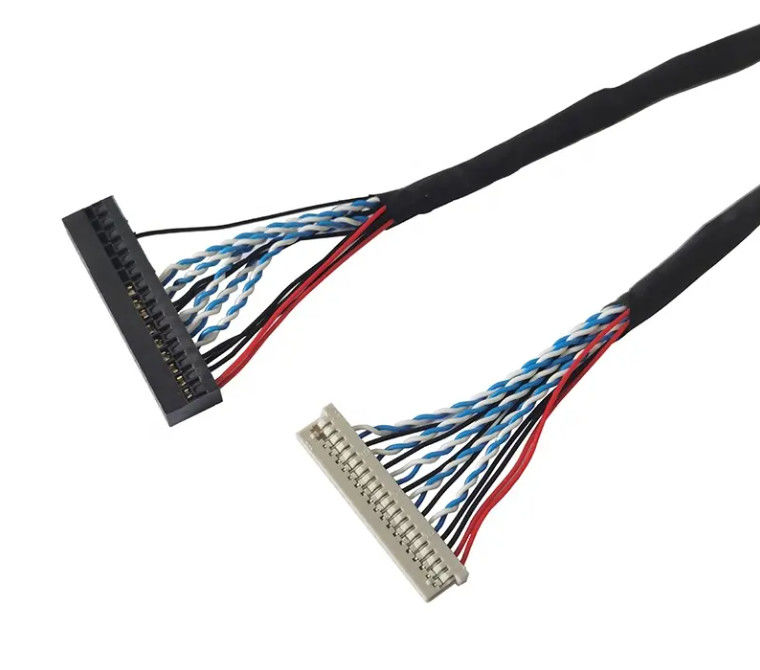 1.25mm 2.0mm Pitch 20 30 40 Pin Connector LVDS Shielded Wire LCD Display Kabel Majelis