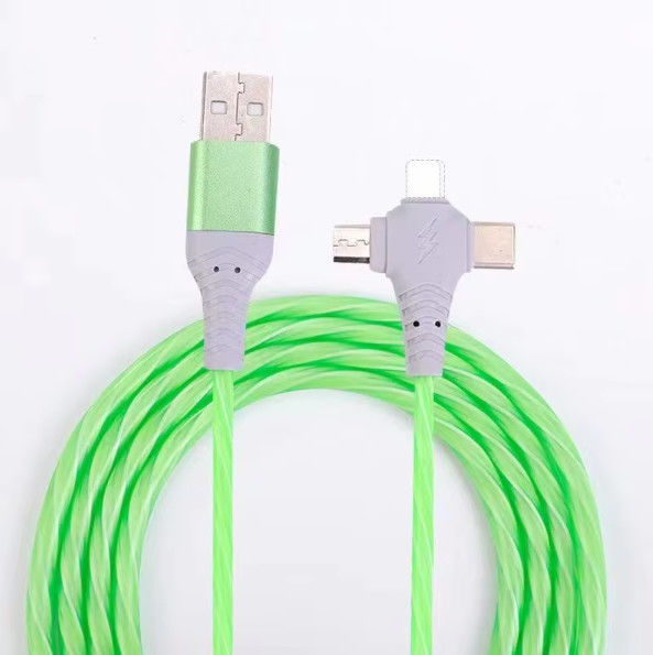 Jual panas harga pabrik 3 dalam 1 kabel USB untuk menyala di malam hari dan tanggal transfer bersinar kabel