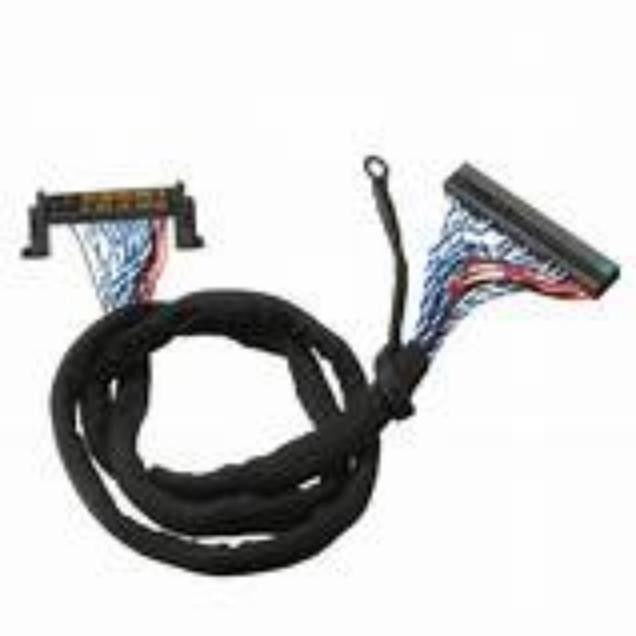 LVDS Black Low-Voltage Display Serial Cable dengan bahan konduktor tembaga dan suhu nominal 105C