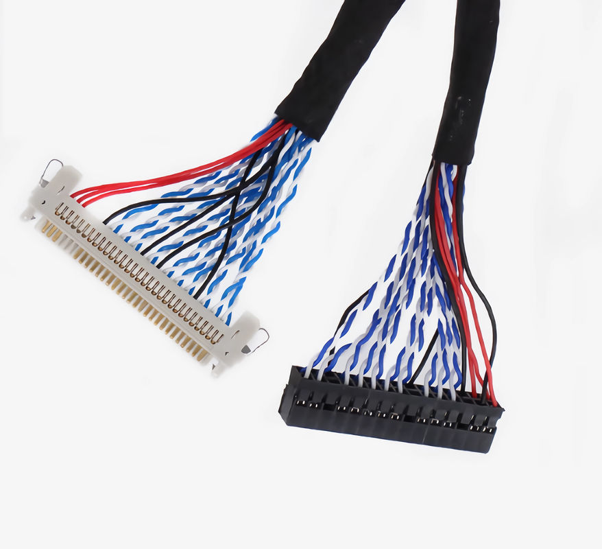 105C Kabel LVDS Hitam dengan Wire Gauge AWG26-28 dan UL VW-1 Flammability