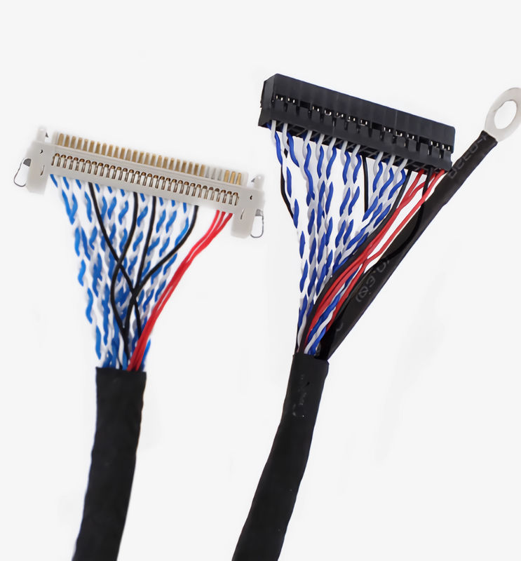 105C Kabel LVDS Hitam dengan Wire Gauge AWG26-28 dan UL VW-1 Flammability