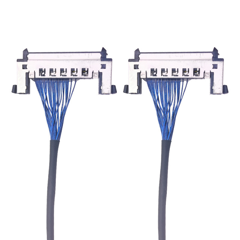 Ultra-Fine Coaxial Lvds Harness Untuk Layar LED Dengan Kunci Plating Perak, Pembuat Harness Kawat Terpercaya