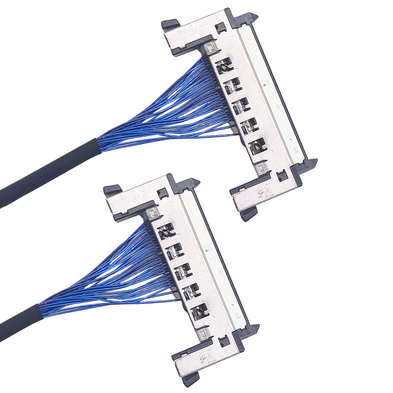 Ultra-Fine Coaxial Lvds Harness Untuk Layar LED Dengan Kunci Plating Perak, Pembuat Harness Kawat Terpercaya