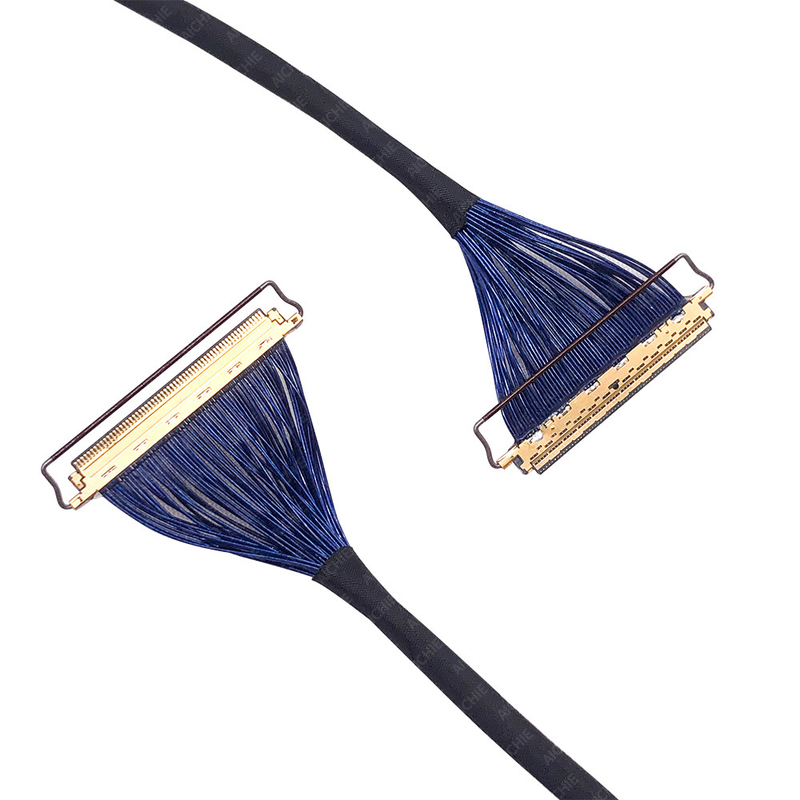 Ultra-Fine Coaxial Lvds Harness Untuk Layar LED Dengan Kunci Plating Perak, Pembuat Harness Kawat Terpercaya