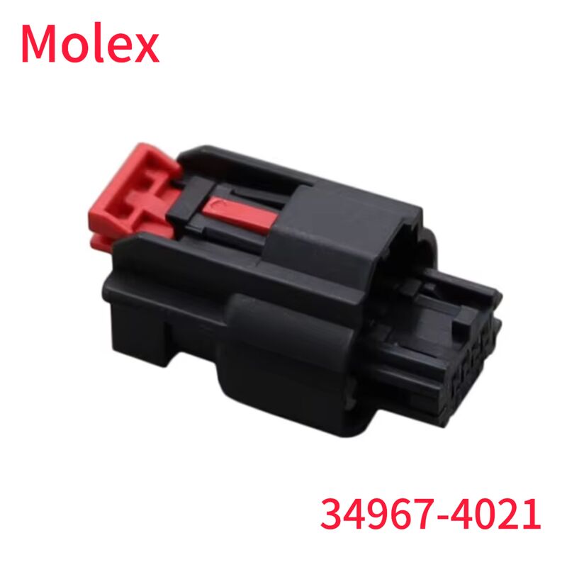 Molex 34967-4021 4-Pin Black Automotive Connector Housing dengan Klip Kunci Merah, Konektor Molex Asli