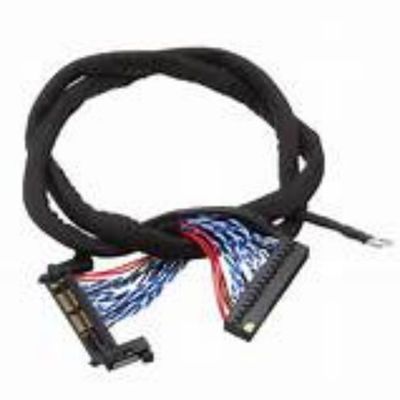 Kabel LVDS hitam dengan kekuatan dielektrik ≥ 1000V/min dan bahan konduktor tembaga