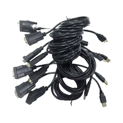 DB9 D-SUB 9-Pin Male-Female VGA Koaksial Kabel Majelis 0-180 Miniatur PVC Jacket Monitor Speaker Mikrofon DVD Player 4K