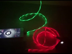 Kabel USB Pengisian Cepat Berkedip 3 In 1 Tipe C 3A LED Warna Warni