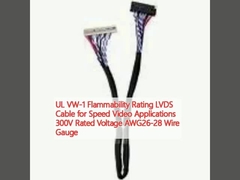 UL VW-1 Rating Flammability Kabel LVDS untuk Aplikasi Video Kecepatan 300V Tegangan Nominal AWG26-28 Wire Gauge
