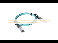Custom Cable Assembly 200G QSFP-DD DAC ¢ Kabel Tembaga Kecepatan Tinggi Untuk Pusat Data, Latensi Rendah, Plug & Play